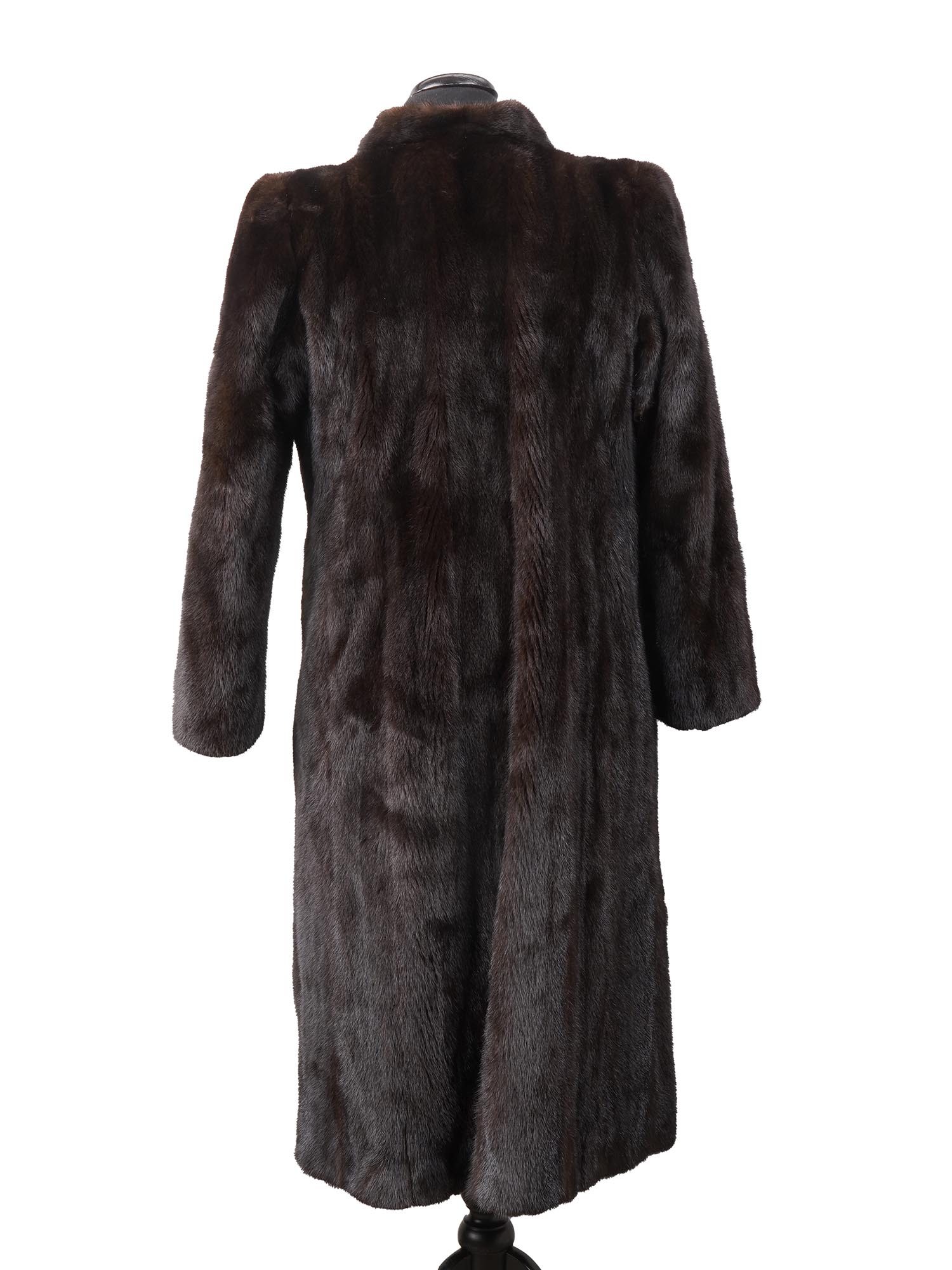 VINTAGE DARK WOMENS BLACKGLAMA MINK FUR COAT PIC-2